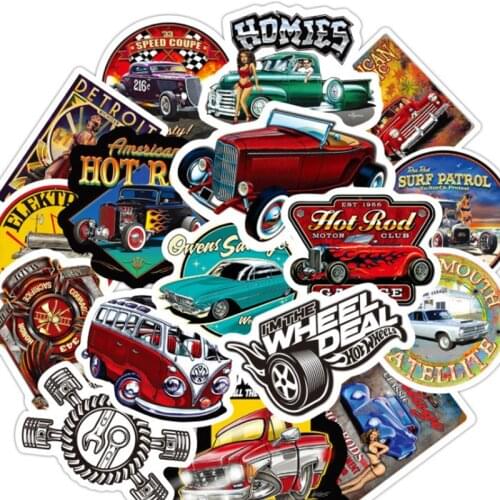 10/30/50 PCS Modified Classic Car Motorcycle Skateboard Guitar Waterproof Trolley Case Graffiti Sticker Toy Wholesale