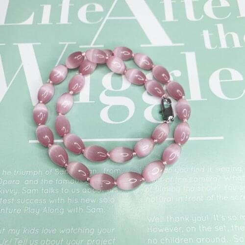 7 Colors Fashion Mexican Opal Rice Strand Clavicle Necklace Beads Jewelry Making Stone Crystal Wholesale Short Chain 40cm B524