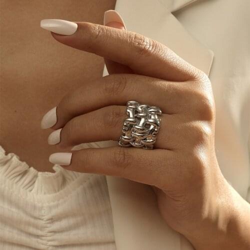MOREDEAR 18KGP Fashion Woven Cross Style Ring