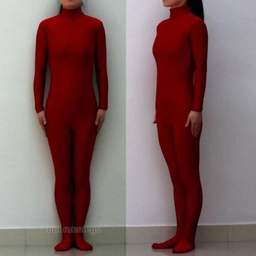 Fancy Dress Party Kid Burgundy Red Unisex Spandex Zentai costume dancewear Unitard Bodysuit No Hood & Hands