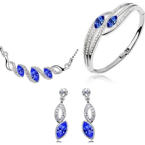 New Classic Teardrop Austrian Earring Necklace Bracelet Jewelry Set Gift Jewelry Sets Suit Tailor-made African Beads $ Luxury Gi