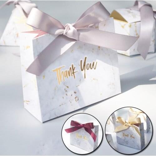 11.5*4.5*10cmv New Creative Mini Grey Marble Gift Bag Box With Letter Thank You Birthday Wedding Party Favors for Guests