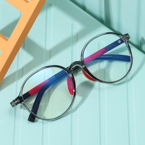 2021 New Children Anti Blue Ray Glasses Round TR Flat mirror Frame Computer Goggles Myopia Frame For Boy Girl A1003