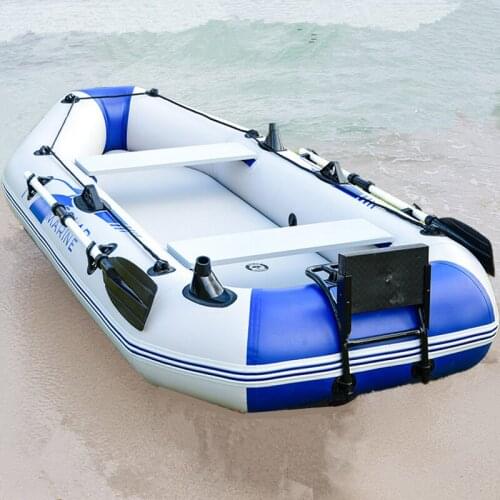 2.6 M 3 Person PVC Inflatable Boat Fishing Kayak Set Portable Wear-resistant Canoe Dinghy Water Sports with Accessories