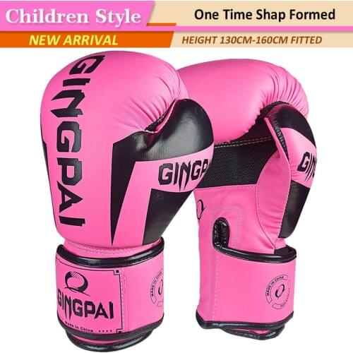 Professional Children kick Boxing Gloves 6oz Kids PU Leather Muay Thai Glove Kids Boxing Gloves 5-14 Years Karate Sanda Training