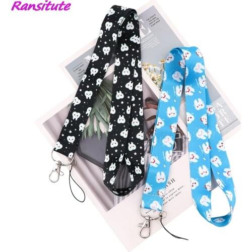 Ransitute R2167 Tooth Painting Art Key Chain Lanyard Neck Strap For Phone Keys ID Card Creative Lanyards For Dentist Doctor