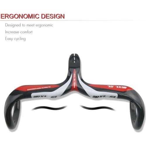 RXL SL Cycling Carbon Handlebar 3K Glossy Ultra-light 28.6mm Integrated Handlebars And Stem Road Bike Carbon Handle Bars