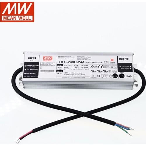MEAN WELL LED Power Supply HLG-240H-24A 24V Adjustable LED driver 110V/220V AC to 24V DC 10A 240W waterproof IP65 Transformer