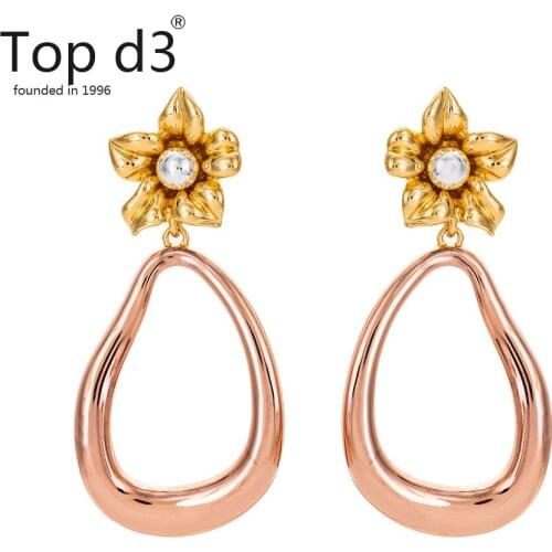 Top d3 Viennois Group wedding drop earrings jewelry Dubai earrings gold big earrings flower earrings wholesale price