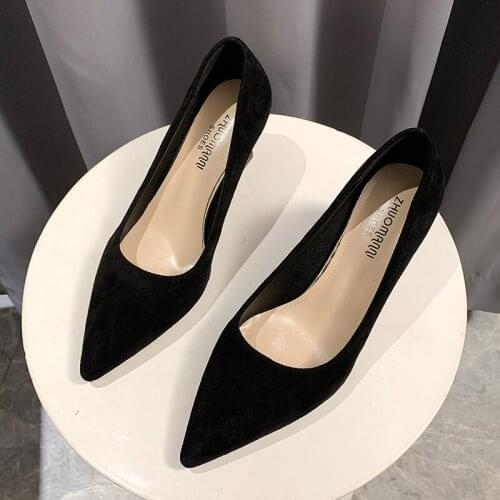 2020 new ultra high heels female sense shallow mouth low toe shoes pointed female shoes stiletto fashion new female U14-05
