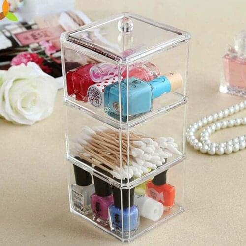 Acrylic Combination Makeup Organizer Storage Box Jewelry Box Office Desktop Sundries 3 Layer Storage cosmetic Container