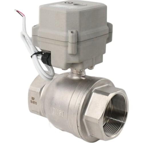 1-1/4''-2'' BSP/NPT 2-Way DC12/24V DN32-DN50 SS304 Full Bore Electric Motorized Ball Valve