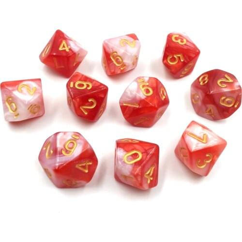 Rollooo Dice 10pcs/set D10 Polyhedral Dice Double Color Rpg dice
