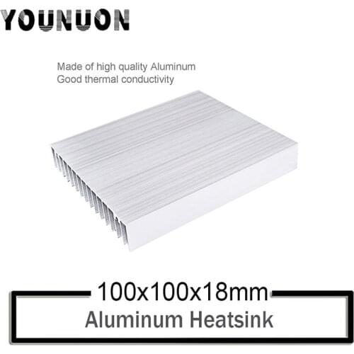 10Pcs YOUNUON 100x100x18mm Silver Aluminum Heat Sink Heatsink Module Cooler Fin for High Power Transistor Semiconductor Devices