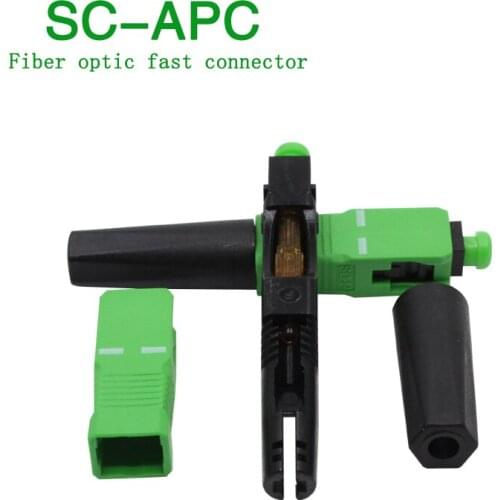 100PCS FTTH SC APC single-mode fiber optic SC APC-02 quick connector SC FTTH Fiber Optic Fast Connector