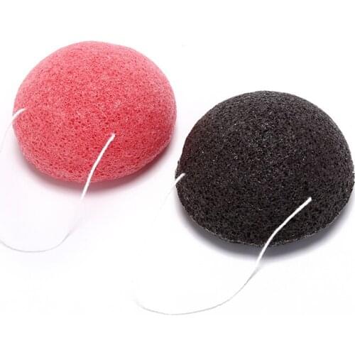 2Pcs Face Puff Flutter Wash Natural Plant Konjac Cleansing Bamboo Charcoal Cleaning Flapping Amorphophallus Konjac Wet Sponge