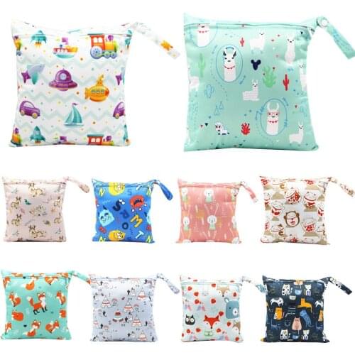 28*30cm Cute Baby Diaper Bag Printed Waterproof Travel Maternity Small Wet Bags for Mommy Storage Stroller Bag Accessorie Wetbag