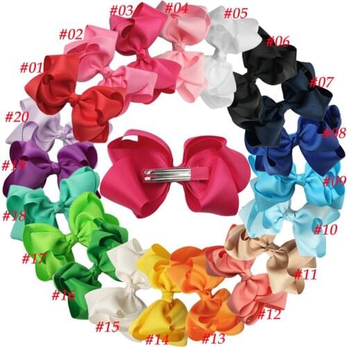 4'' Double layer Hair Bow for girls Grosgrain Ribbon Bow With Clips For Kids Hairpins Handmade Bowknot Children Hair Accessories