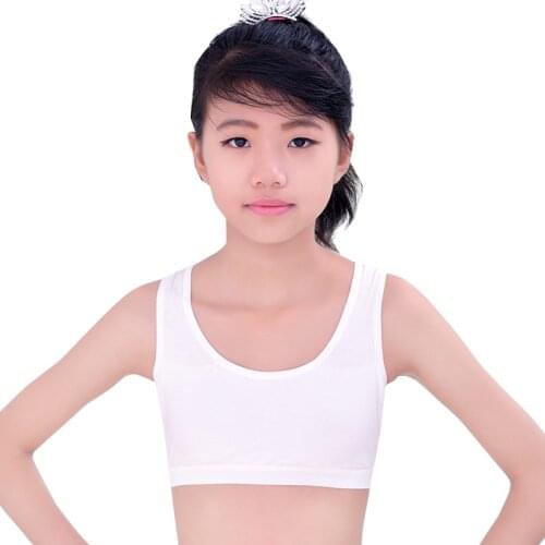 5pc/Lot Girls Sports Puberty Underwear Wireless Teenager Kids Cotton Training Bra 8-14Years