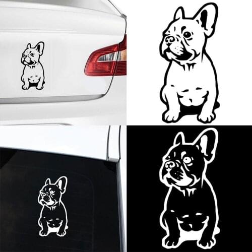 50% HOT SALES Funny French Bulldog Reflective Car Vehicle Body Window Decals Sticker Decor