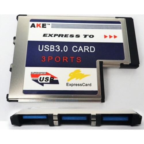 54mm Express Card ExpressCard to 3 Port USB 3.0 Hidden Inside Adapter Converter for Laptop Add-on Cards