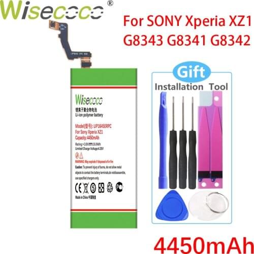 WISECOCO 4450mAh LIP1645ERPC Battery For SONY Xperia XZ1 G8343 G8341 G8342 High quality battery+Tracking Number