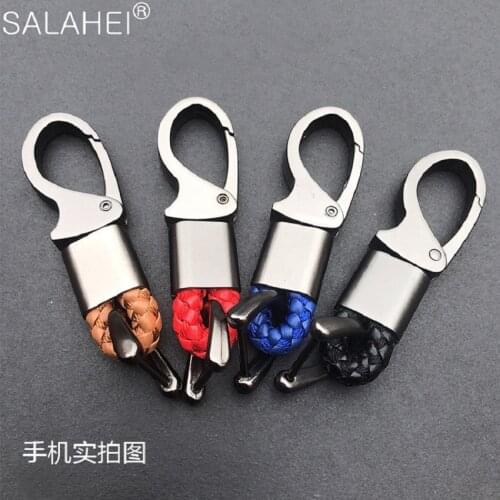 Decoration Car Keyring Key Holder Auto Accessories Key Rings Creative Gift Key Chain Hand Woven Horseshoe Buckle Style Keychain