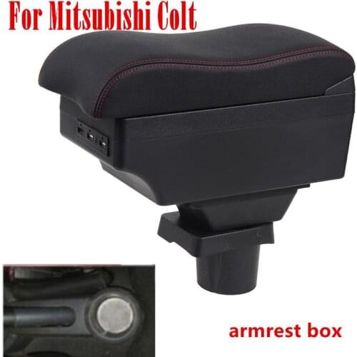 For Mitsubishi Colt Armrest box central Store content box with USB interface