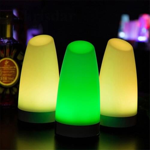 RGB Changeablae Egg Shaped Bedside Table Lamps AA Battery Powered Hotel KTV Bar Restuarant Table Night Light