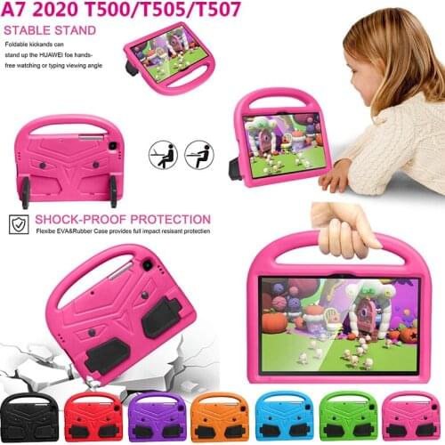 For Samsung Galaxy Tab A7 2020 Case Kids Shockproof EVA Cover for Tab A7 10.4" SM-T500 SM-T505 SM-T507 Cartoon Handle Stand Case