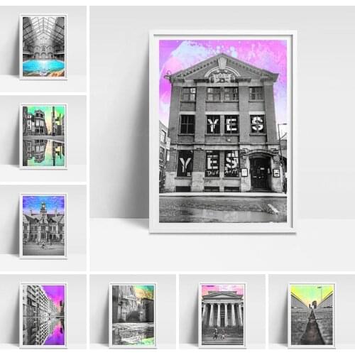 Home Decor Canvas Hd Print Purple Sky City Black Beautiful Posters Painting Modern Wall Art Living Room Modular Picture No Frame