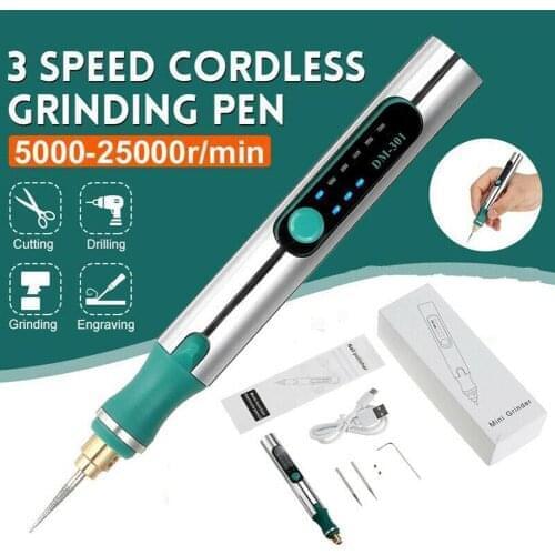 25W Electric Grinding Pen 3 Gears of Speeds Adjustable Stone Nail Polishing Machine Metal Lettering Carving Engraving Device