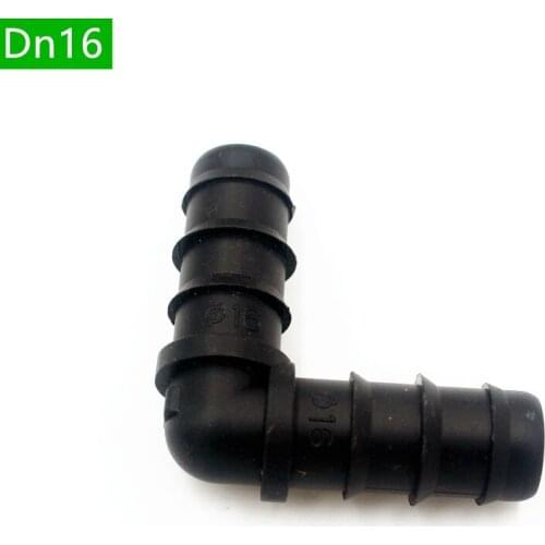 100pcs Dn16 Barbed Elbow Connector Creates a 90 Layout Of PolyTubing Dripline Barbed Drip Line Fittings Micro Irrigation Z109