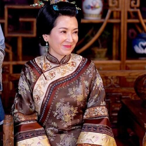 Aged Woman Brown Mothers Day Gift Late Qing Dynasty Folk Rich Women Qifu Xiuhefu for Latest TV Play Nothing Gold Can Stay
