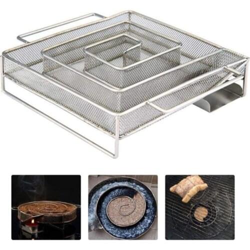 Creative Cold Smoke Generator for BBQ Bacon Fish Salmon Meat Dust Meat Burn Smoker Tools Outdoor Round Charcoal Sawdust Basket