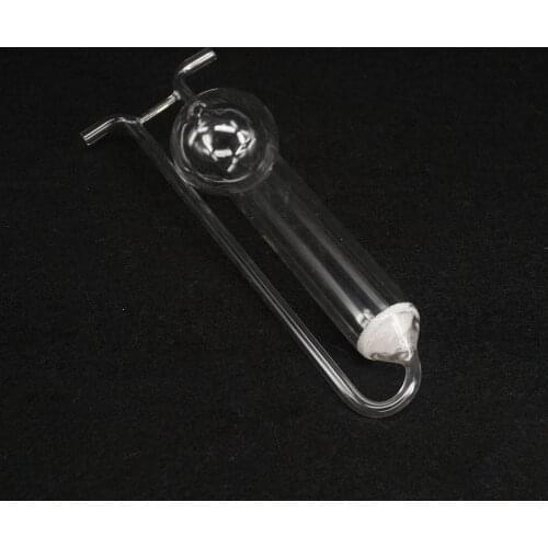 50ml Lab Clear Glass Porous Absorbing Tube U-shape Gas Sampling Bottle Air Collector