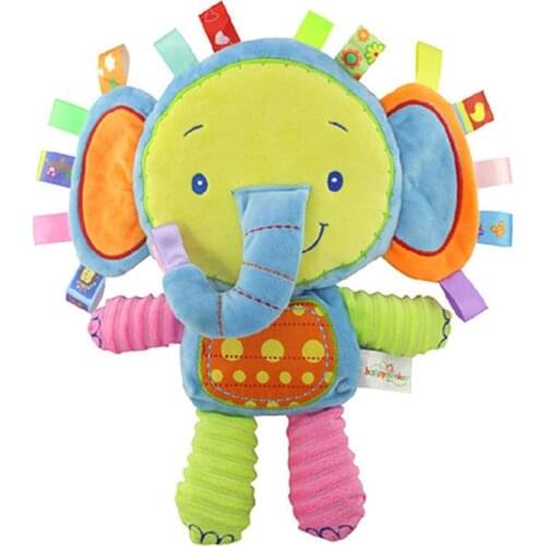 Rabbit/Elephant Newborn Baby-Soft Plush Rattle Toys Squeaky Sound Pacify Doll Kid Educational Toy Gift Grasp Hand Bell Music Toy