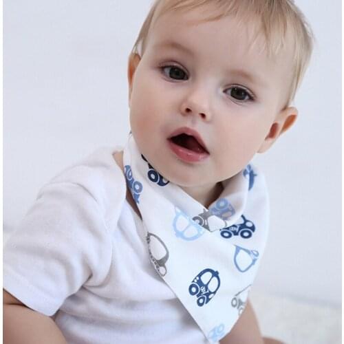 Newborn Boy Girls Bibs Saliva TriangleTowel Self Feeding Cotton Bandana Drool Kids Novelty Baby Bib Burp Cloths Printed Dribble