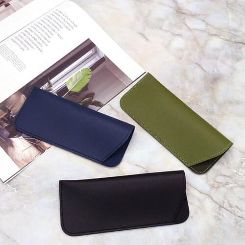Oblique Knife-edge Glasses Bag Pu Leather Glasses Protective Box Portable Men Sunglasses Bag Holder Reading Eyewear Accessories