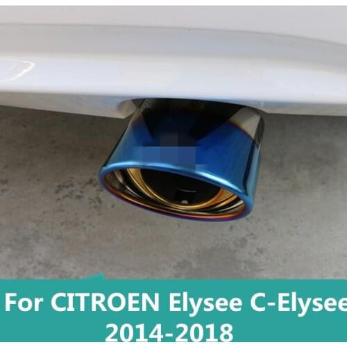 Exhaust Muffler Tip Stainless Steel Pipe Chrome Trim Modified Car Rear Tail Throat Liner For CITROEN Elysee C-Elysee 2014-2018
