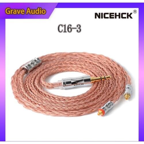 NiceHCK C16-3 16 Cores High Purity Copper Cable 3.5/2.5/4.4mm Plug MMCX/2Pin/QDC/NX7 Pin For C12 ZSX ZAX TFZ BL-03 NX7 MK3 LZ A7