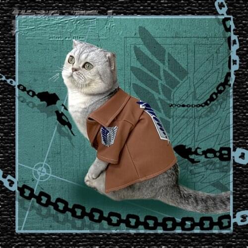 Attack on Titan Survey Corps Jiyuu no Tsubasa Little Cat Clothes Coat Uniform Set Cosplay Take Photo Props Dog Pet Supplies