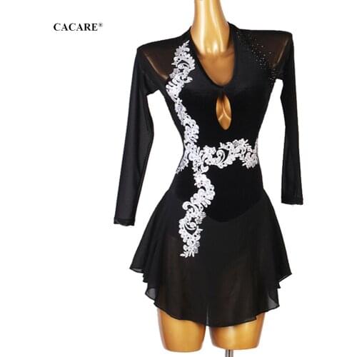 CACARE Figure Skating Dress Women Girls Customize Competition Ice Skating Dresses Latin Dance Costumes D0860 with Rhinestones