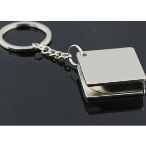 Portable Band Tape Key Chain Metal Ruler Tape Measure Key Ring Measuring Reel Keychain Line Tape Tools Fashion Jewelry85LB