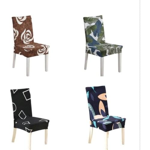 Removable Modern Chair Cover Stretch Dining Seat Cover Spandex Elastic Wedding Hotel Banquet Chair Covers Europe Pastoral Print
