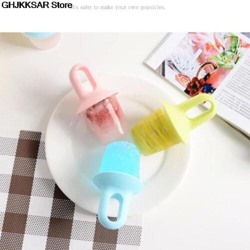Silicone Mini Ice Pops Mold Ice Cream Ball Lolly Maker Popsicle Molds Baby DIY Food Kitchen Tool Fruit Shake Ice Cream Mould