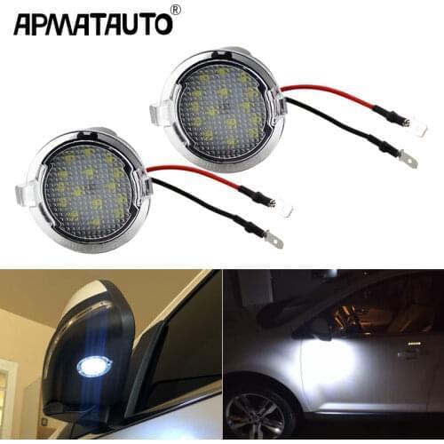 LED Under Side Mirror Puddle Lights white For Ford F150 Raptor Edge Explorer Flex Fusion Lincoln Navigator Mark LT MKX, etc 12V