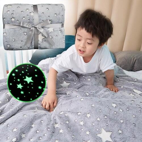 Luminous Stars Blanket Glow In The Dark Throw Blanket Soft Plush Flannel Perfect Birthday Gift For Girls Kids Women Teens