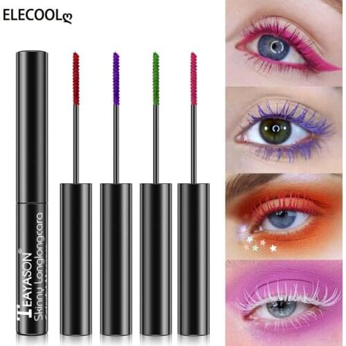 ELECOOL Mascara Waterproof Lengthens Eye Lash Black White Rimel 4d Curling Maskara Volume 4D Silk Fiber Eyelash Mascara Cosmetic