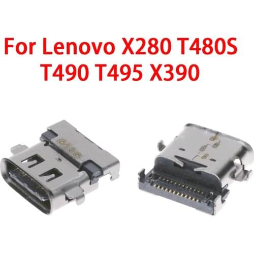 1-10pcs TYPE-C USB Jack DC Power Port For Lenovo ThinkPad X280 T490 T480S X390 L13 T590 DC Connector Laptop USB-C Socket